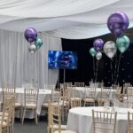 Large TV Hire on eye level stand Rental Wedding Display