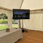 Tv On Stand Hire Wedding in Marquee